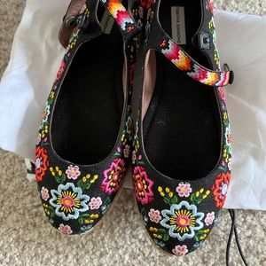 Tabitha Simmons fabric ballet flats